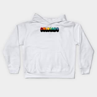 Colorado in a retro colorful design Kids Hoodie